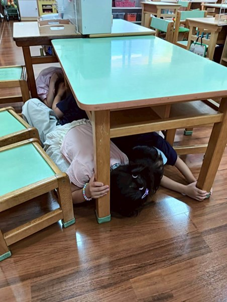 地震發生時保護頭部