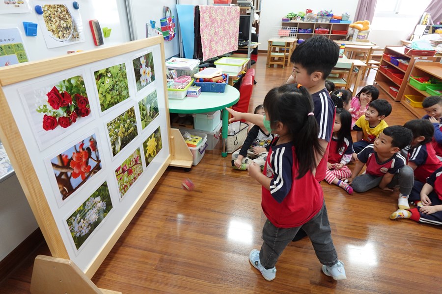 沙包投擲：依照指令找出正確的花